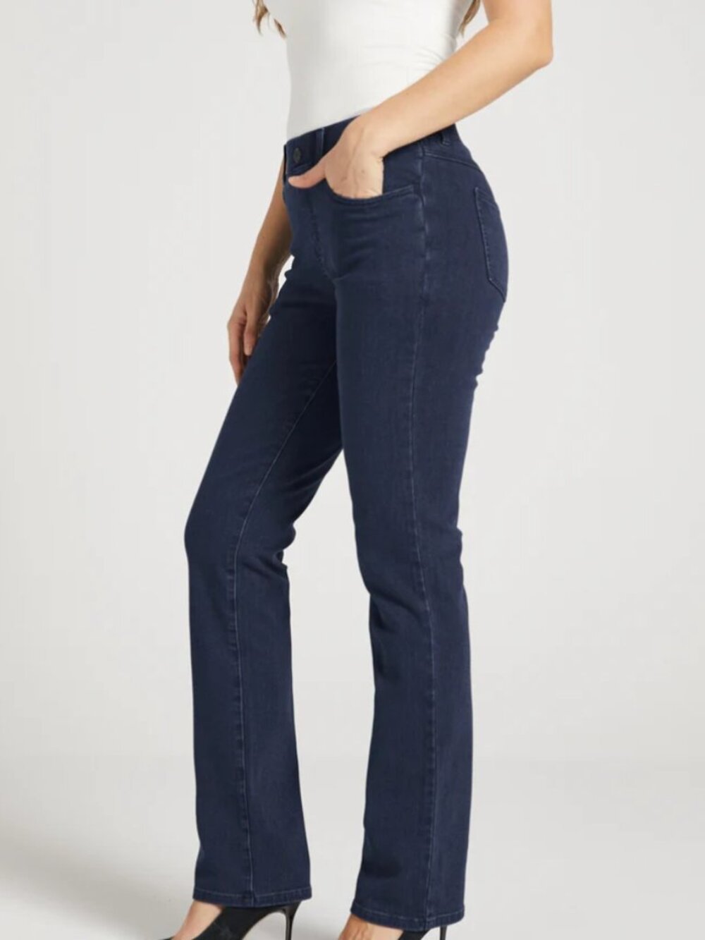 New Betabrand Indigo Straight 4 Pocket Yoga Denim Jeans Small Petite